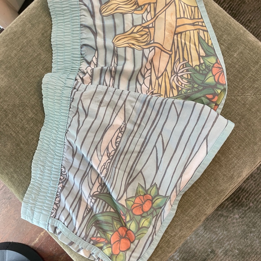 Heather brown rare Light Blue art print Board Shorts - Picture 2 of 4